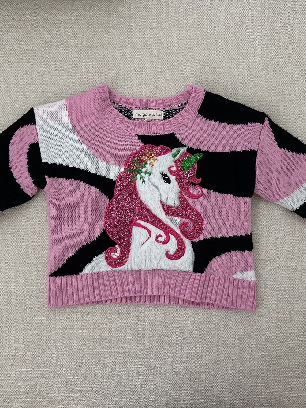 Margaux & Lex Pink Unicorn Sweater